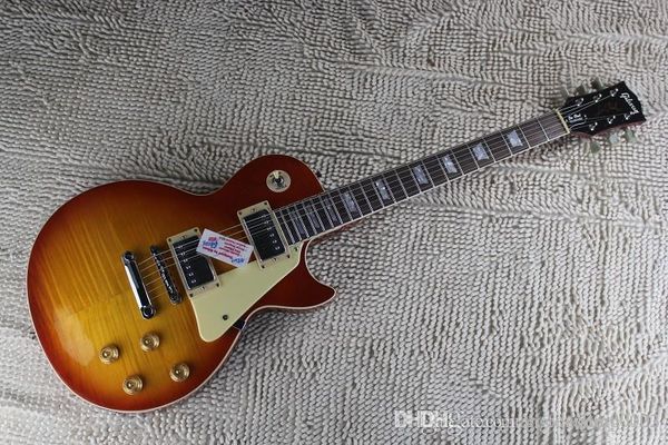 

flame maple g les standard brown lp paul electric guitar