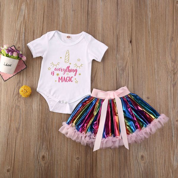

2шт baby girl письмо печатает наряд партии ползунки юбки торт платье, Pink;blue