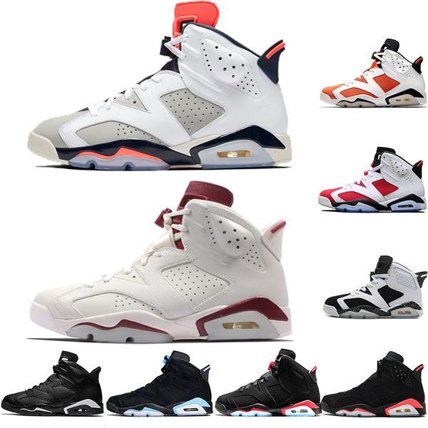 

6 rings mens basketball shoes bred concord matte silver taxi white university red men trainers sports sneakers size 7-13 online sale