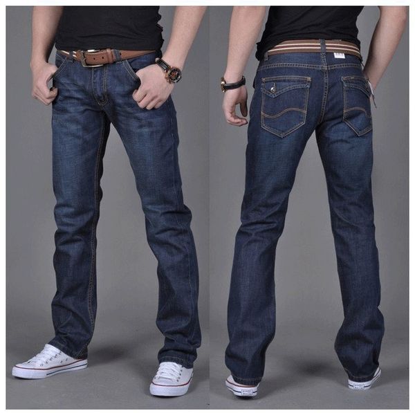 

jeans men's straight loose large size youth casual trousers, Black