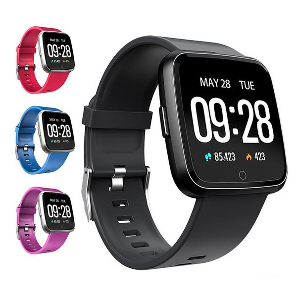 

y7 smart watch ip67 waterproof fitness tracker heart rate monitor blood pressure women men clock smartwatch for android ios pk versa