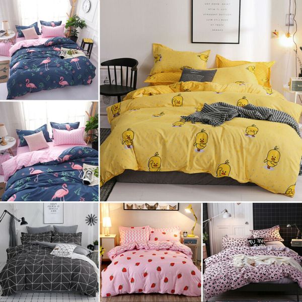 

bedding set duvet cover with pillow case quilt cover bedding set single double king 4 pieces print machine washable 2020