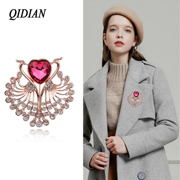 

qidian europe america selll exquisite fashion rhinestone animal brooch jewelry male female coat clothing accessories gift, Gray