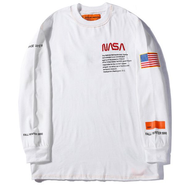 

heron preston x nasa designer o neck no cap american and european youthful popularity mens designer clothing women leisure white sweatshirt, Black