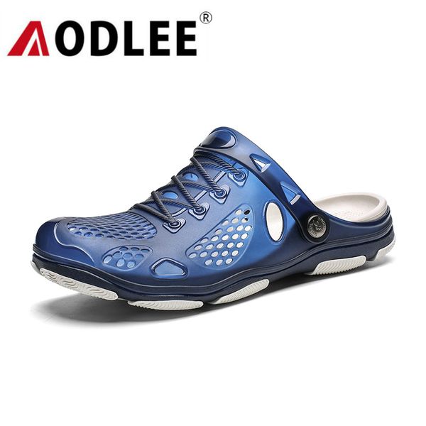 

aodlee jelly shoes slip-on sandals men shoes mens sandals summer outdoor beach casual slippers croks sandalia hombre, Black