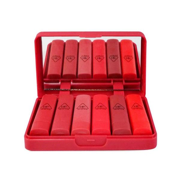 

new red color lipstick lipgloss long-lasting matte lipstick six color/set pumpkin colors with mirror lips makeup
