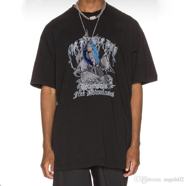 

20ss vt corsair printed t-shirt fashion solid simple short sleeves summer casual loose tee hip hop street men women t-shirt hfymtx622, White;black