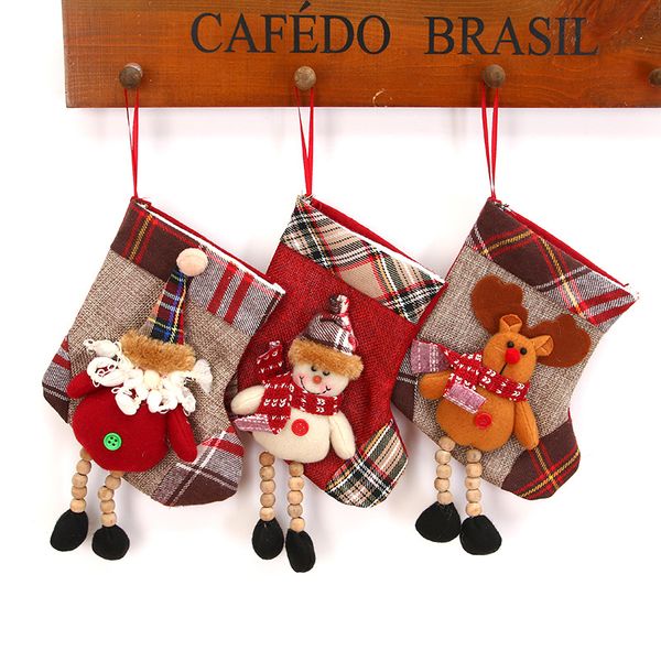 

2/3pcs christmas stocking santa claus elk snowman candy socks new year xmas tree home hanging decorations kids gift bags