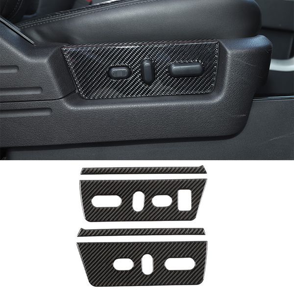 Adesivi decorativi per la regolazione del sedile anteriore in ABS in fibra di carbonio per Ford F150 Raptor 2009-2014 Accessori per interni auto