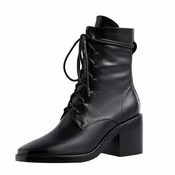 

martin boots female black leisure high-heeled locomotive in the tube high-knight leather british wind thick with short boots