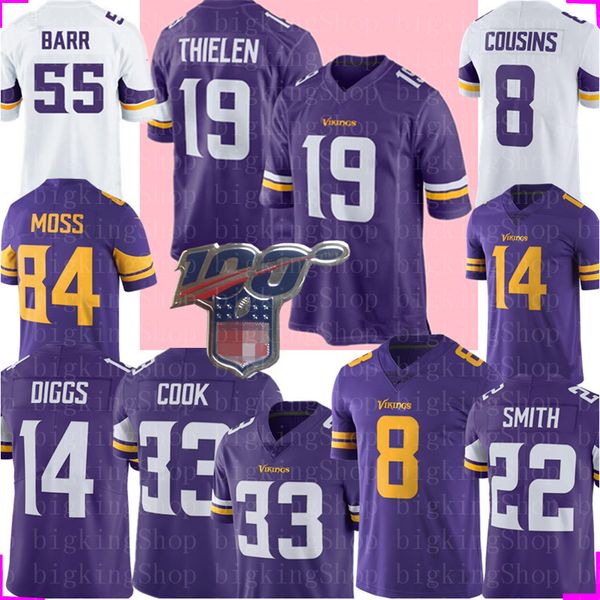 

19 adam thielen minnesota 14 stefon diggs viking jersey 33 dalvin cook 8 kirk cousins harrison smith randy moss anthony barr kyle rudolph, Black;red