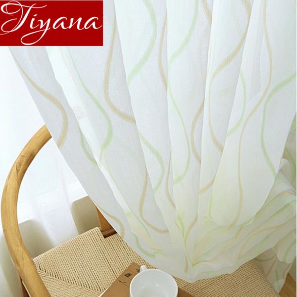 

wave stripes curtains jacquard voile white window modern living room tulle curtains kitchen sheer fabrics cortinas t&377 #30