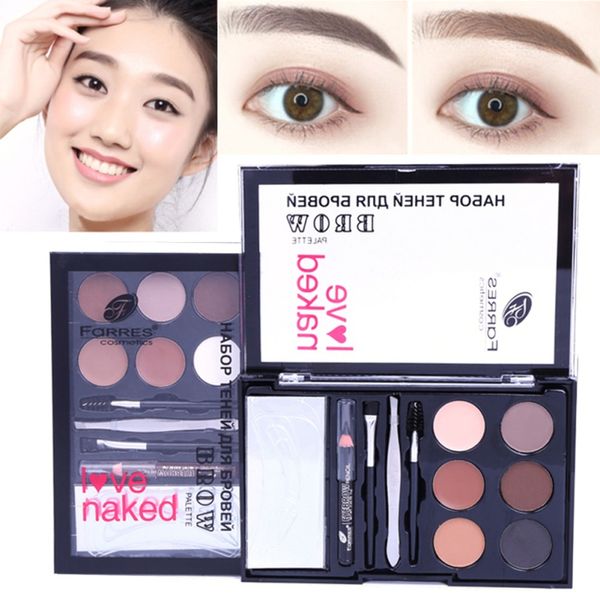 

6 colors eyebrow powder with eyebrow brush spiral head brush makeup accessory makeup sets-u