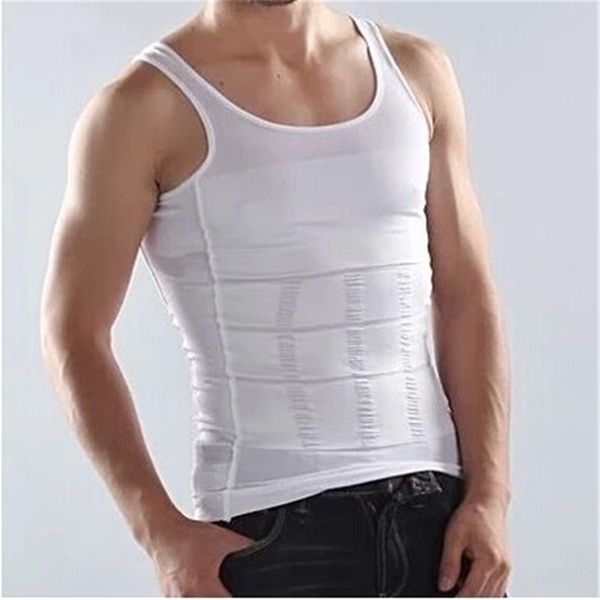

undershirts men tight body shapewear sleeveless undershirt vest wrestling shirt abs abdomen black white slim tummy belly underwear, Black;brown