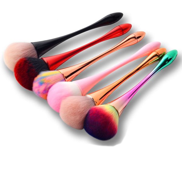 

1pc aluminum handle nail art soft dust cleaner cleaning brush acrylic uv gel powder removal manicure makeup tools new design, Yellow