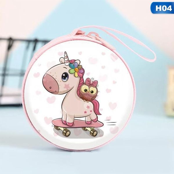 

new women kawaii mini bag cartoon unicorn coin purse cute children kids girls wallet earphone organizer box bags christmas gift, Red;black