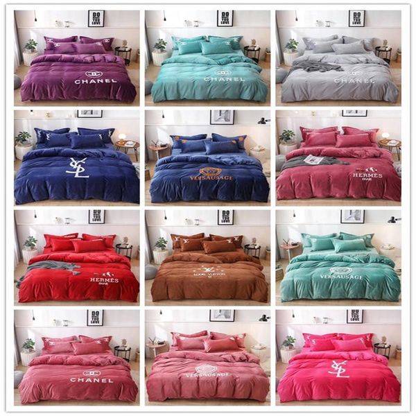 

classic brand simple style bedding sets solid color bedding set european style soft duvet cover ing