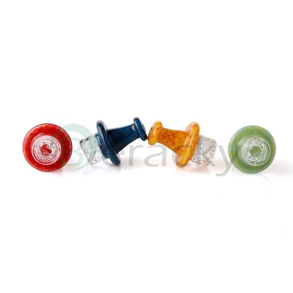 Nuovo colore fumo UFO Spinning Glass Carb Cap 29mmOD Heady Carb Caps Accessori per fumatori per bordo smussato Quartz Banger Nails Tubi per acqua in vetro Rigs