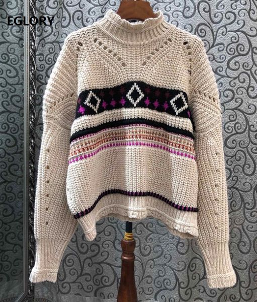 

100%wool sweaters 2019 autumn winter fashion pullovers women geometric patterns knitting long sleeve casual jumpers ladies, White;black