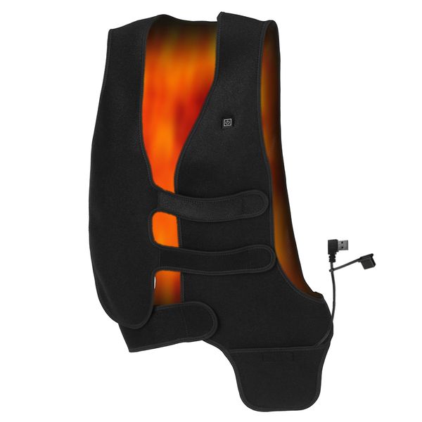 

women men far infrared heating vest electric heated warm waistcoat fishing exploration snowmobile motorcycling jacket, Black
