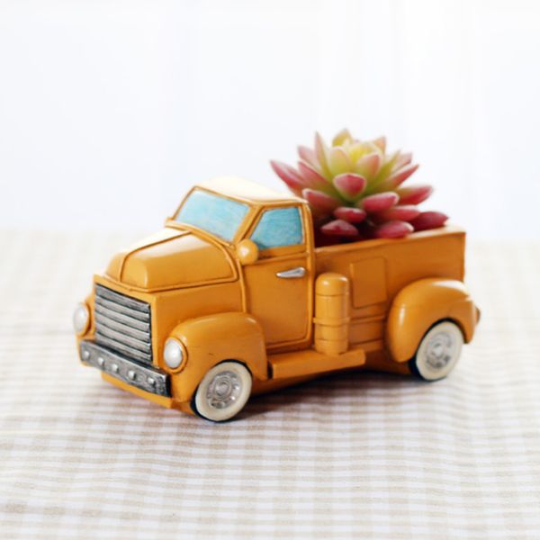 

retro truck cars small potted plant desktruck cars ceramics flower pots home garden decoration