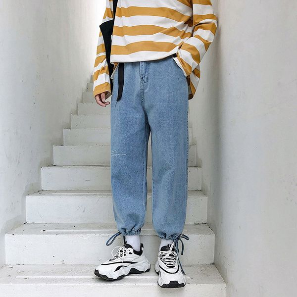 

повседневная мужская классический хлопок джинсы стретч мужской бизнес джинсовые брюки slim fit марка комбинезон для мужчин пакет почты, Blue