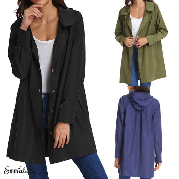 

hirigin plus size jackets ladies women cardigan coat mac fashion button slim lapel collar long jacket outwear, Black;brown