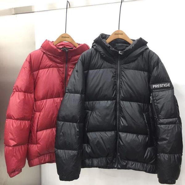 

2019 зима новый мужской повседневный молодежный пуховик молодежный утолщение 90 белый утиный пух мужская теплая куртка, Black