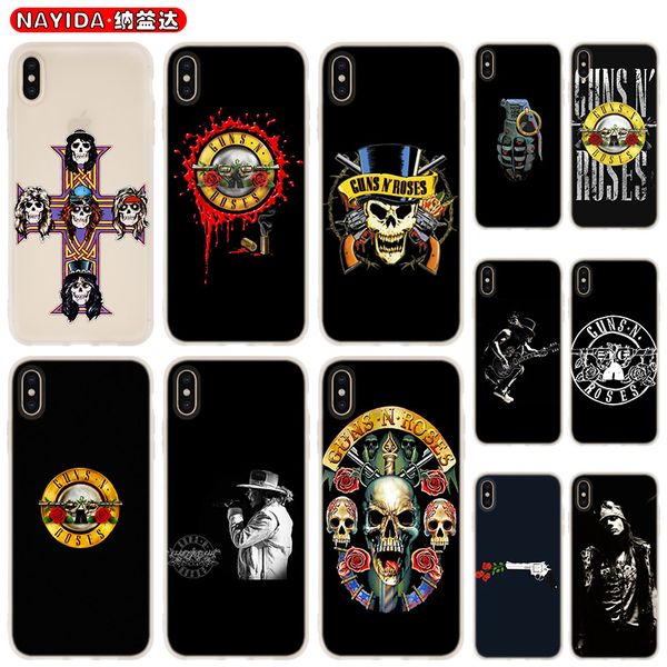 

soft phone case for iphone 11 pro x xr xs max 8 7 6 6s 6plus 5s s10 s11 note 10 plus huawei p30 xiaomi cover guns n roses