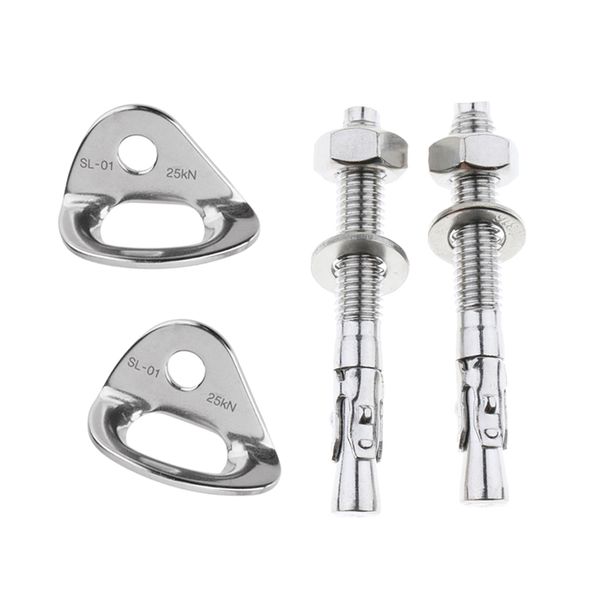 

4pcs 25kn rock climbing anchor hanger & expansion bolt nut protection gear set for rappelling abseiling outdoors