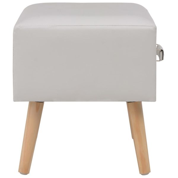 

bedside table white 40x35x40 cm leatherette living room furniture