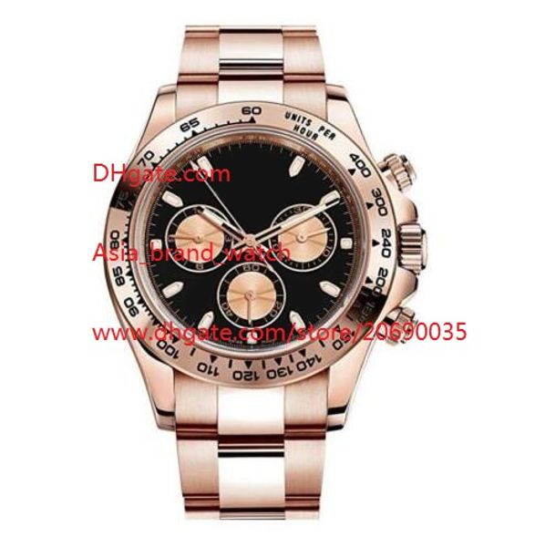 

factory supplier luxury sapphire 40mm rose gold 116505 automatic mens men's watch watches no chronograph black dial, Slivery;brown