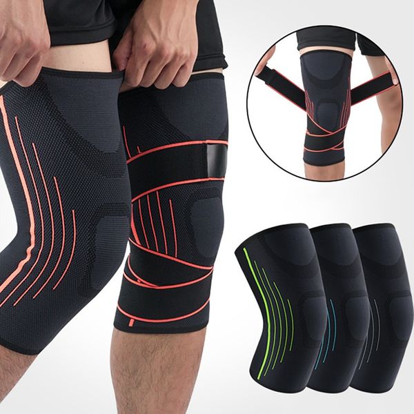 

1pcs knee support professional protective sports knee pad breathable bandage brace basketball tennis cycling, Black;gray