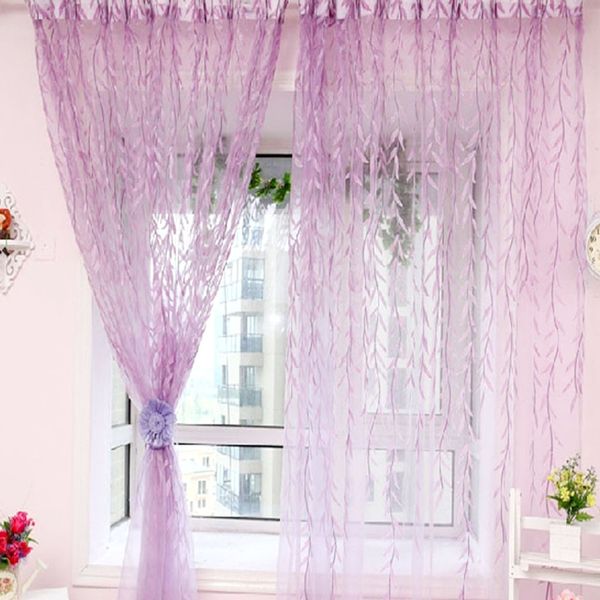 

chic room willow pattern voile window curtain floral print sheer panel drapes scarfs curtain