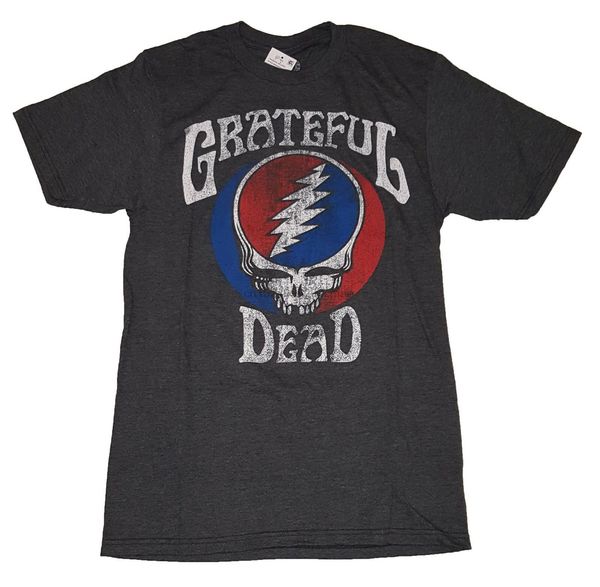 

grateful dead gray graphic t-shirts01, White;black