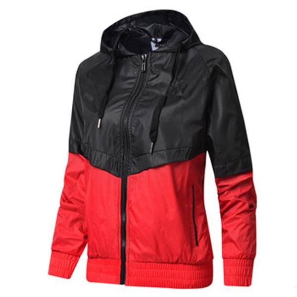 

regular brand designer women windbreaker designer jackets female hoodie zipper fashion hooded jackets coat outdoor sport letter m-2xl, Black;brown