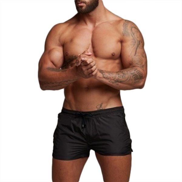 

swimming shorts for men swimwear man swimsuit trunks suit zipper pure color beach work casual short trouser beachwear pants