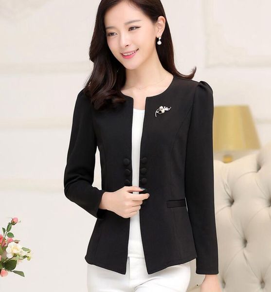 

women's blazer 2017 new spring and autumn female suit coat fashion slim suit jacket plus size l-5xl blazer black,blue,white, White;black