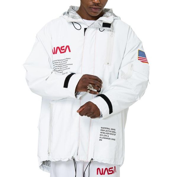 

Heron pre ton na a high tech parka men reflective windbreaker black white long length jacket hipping