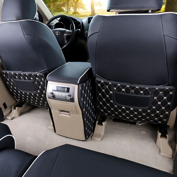 

lsrtw2017 for highlander car seat back anti-kick mat interior accessories mouldings 2009 2010 2011 2012 2013 2014 leather