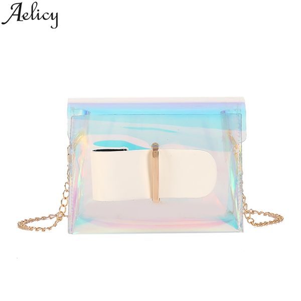 

aelicy ms. laser messenger bag crossbody shoulder bag pvc jelly small tote messenger laser holographic