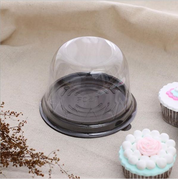 

100pcs clear plastic cupcake dome favor boxes container disposable wedding party decor mini cake packaging boxes