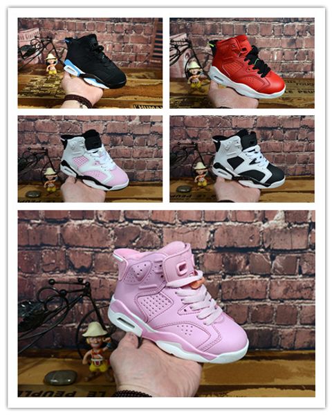 

(box)2019 New arrival 6s UNC Kids Basketball Shoes black and blue high quality 6s children Kids sport shoes Size 28-35