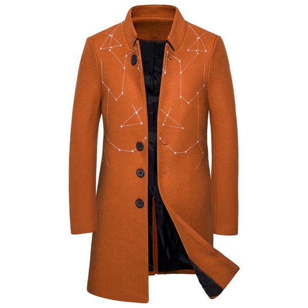 

muqgew 2019 clothing men's casual trench coat fashion business long slim overcoat jacket outwear jaqueta masculino, Black