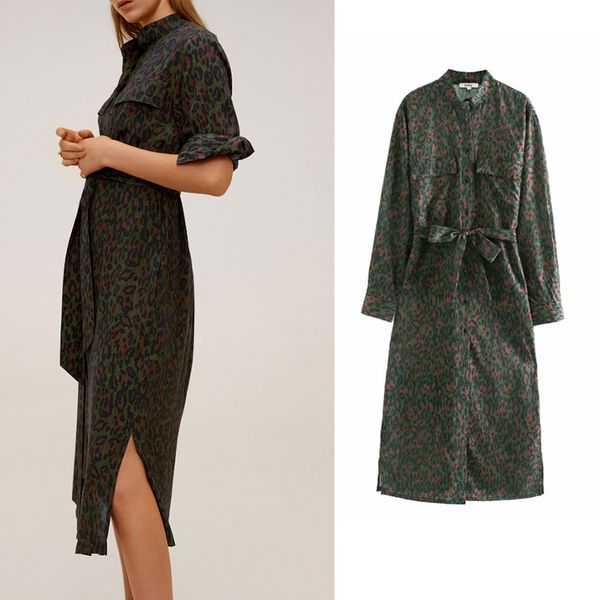 

2019 women design printed shirt long sleeve casual floral print dress vestido, Black;gray
