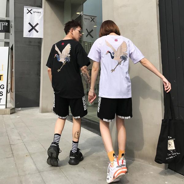 

new luxury designer t shirt summer t shirt fashion mens designer t shirt men women black white short sleeve tees china's wind crane pri, White;black