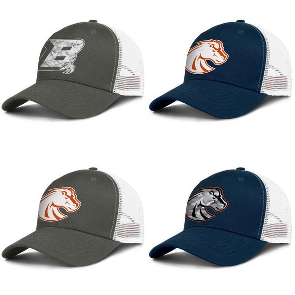 

boise state broncos gray camouflage logo mens and womens trucker cap ball styles designer mesh hats football wordmark marble print logo, Blue;gray