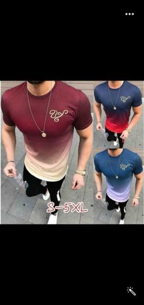 

mens designer men sports fitness gradient color thin section short sleeve t shirt1dw7x7et, White;black