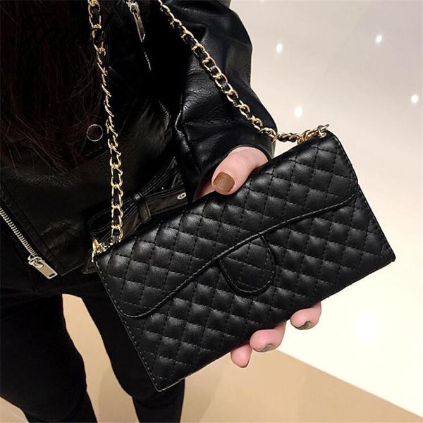 

women shoulder iphone7 8plus phone case holster protective shell mobile phone 11 pro max xs max xr wallet chain messenger bag