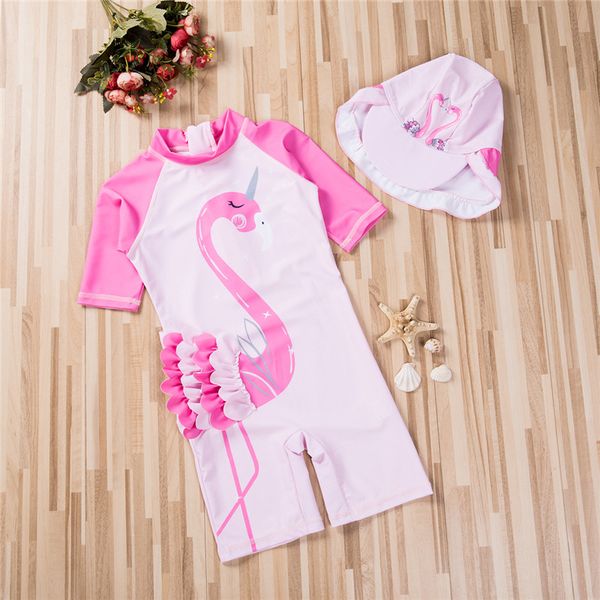 

kids baby girl clothes animal print short sleeve zipper ruffle turtle neck rompers geometry hat 2pc cotton outfits, White